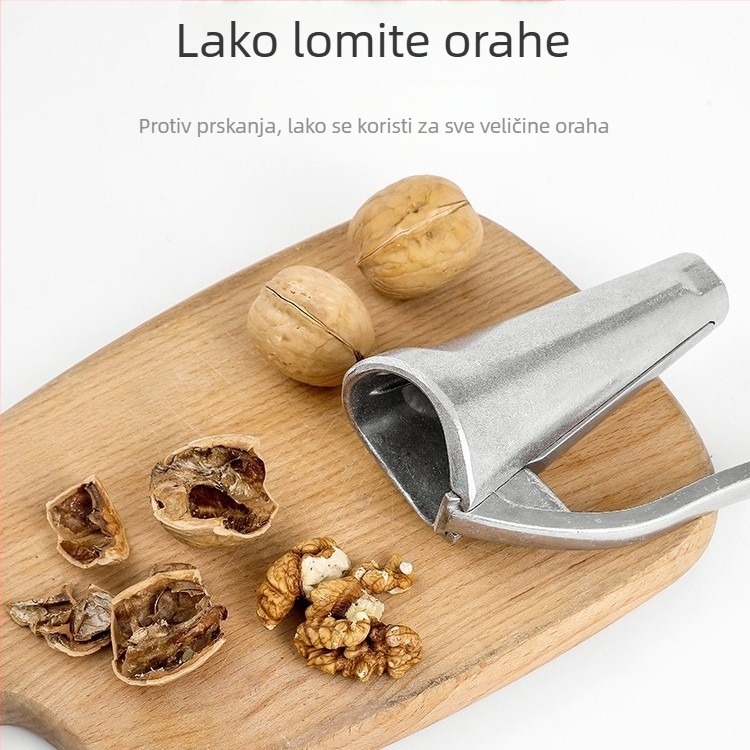 Aluminijska legura otvarač za orašaste plodove – višefunkcionalni alat za otvaranje oraha i lješnjaka, klip u obliku lijevka, otisak logotipa i mogućnost privatne marke