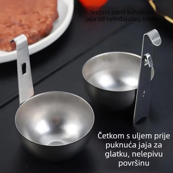 Nehrđajući čelični kuhalo za jedno jaje s parnom žličicom — kućni aparat za kuhana jaja za doručak
