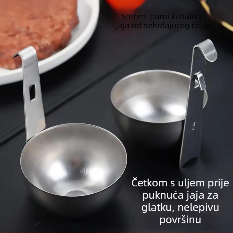 Nehrđajući čelični kuhalo za jedno jaje s parnom žličicom — kućni aparat za kuhana jaja za doručak