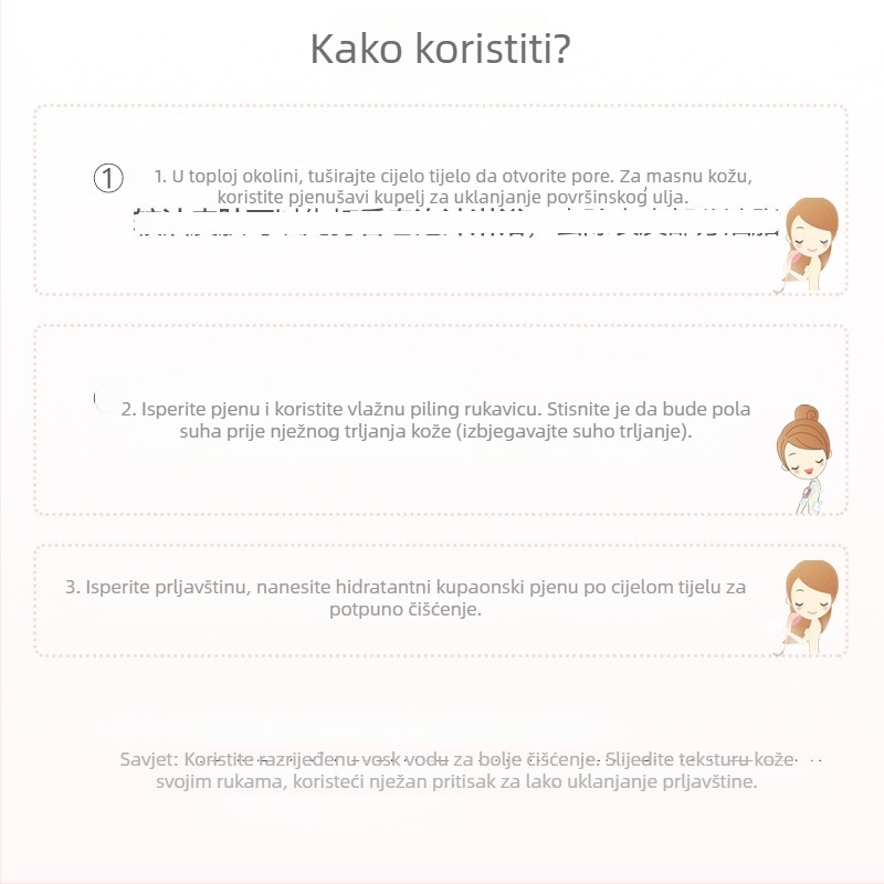 Rukavice za kupanje za exfolijaciju - viskozna vlakna, porijeklo Zhejiang, pakiranje 400 komada