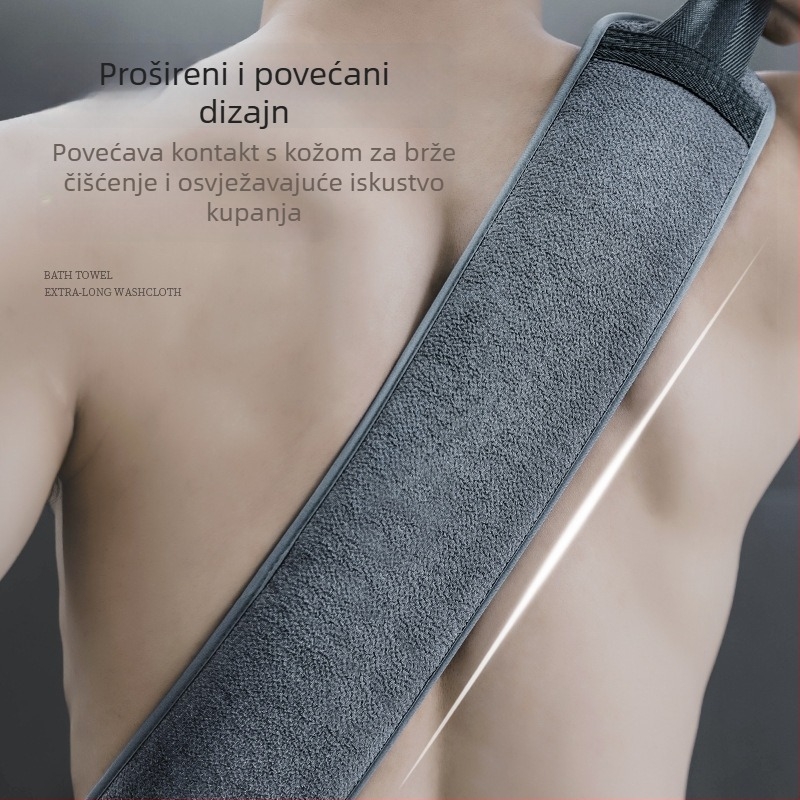 Pamukasti set od tri ručnika za kupaonicu za odrasle s eksfolirajućim priborom za leđa