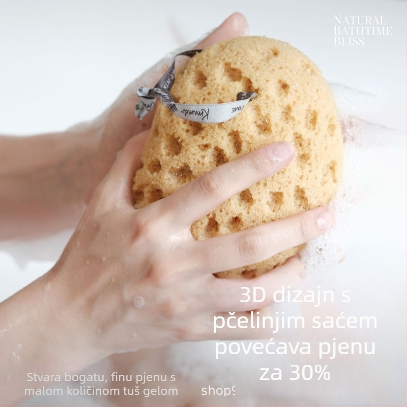 Krramel spužva za kupanje za odrasle, bogata pjena, iznimno mekana, izdržljiva, materijal PP