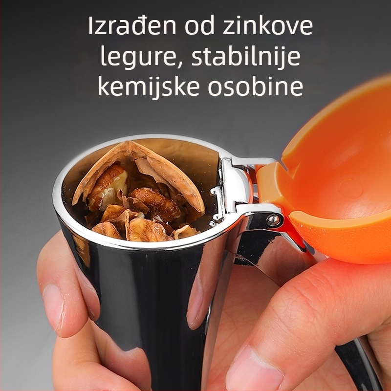Kuhinjski klips za orašaste plodove od cinkovog legure, čvrsta izdržljiva konstrukcija, mogućnost prilagodbe i ispisa logotipa