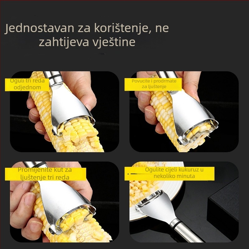 Ručni olupljivač kukuruze od nehrđajućeg čelika za kuhinju – univerzalni kućni alat
