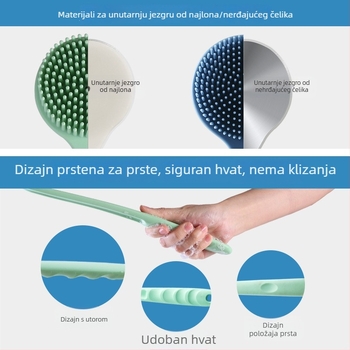Silikonska četka za kupanje s dugom drškom, dvostrana, debeli silikon za masažu leđa (Materijal: silikon; Kategorija: četka za kupanje/masaža; Prilagodba: Da)
