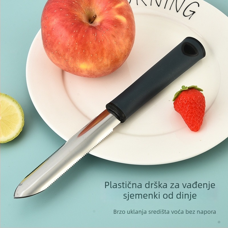 Nerđajući čelik s plastičnim držačem – alat za uklanjanje sjemenki voća i ljuštenje voća i povrća