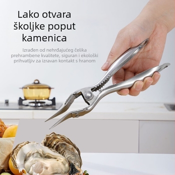 Nerđajući čelik višenamjenski otvarač – otvarač za školjke, ostrige, rak i durijan, kuhinjski alat za vađenje mesa