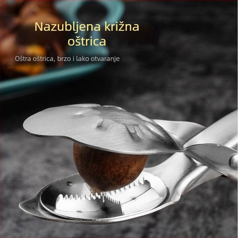 Kaštan otvarač od nehrđajućeg čelika 304 sa zaključavanjem, križnog oblika; izlazi u proljeće 2021; prilagodljivo; mogućnost ispisa logotipa