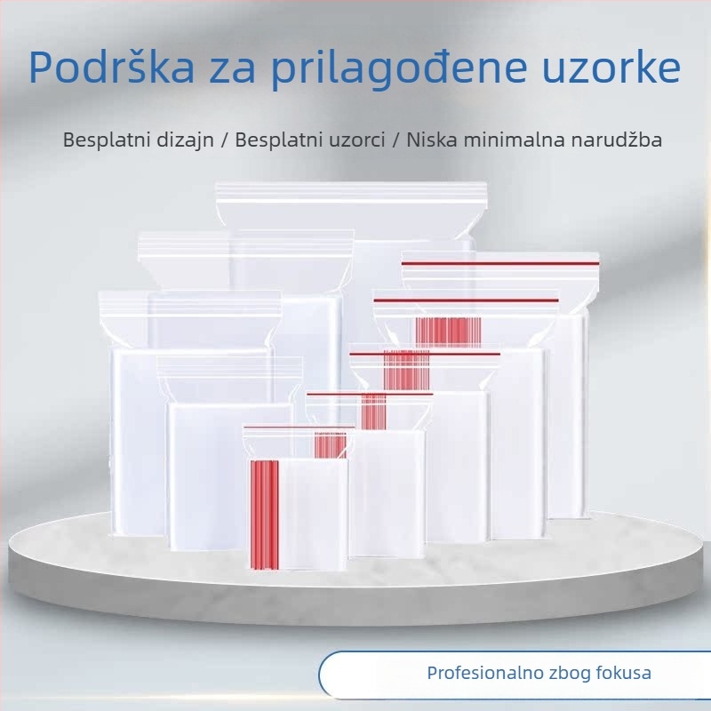 Prozirna vrećica za skladištenje za kozmetičku ambalažu, PE materijal, General Packaging marka, duljina zatvaranja 6/8/10/12/13