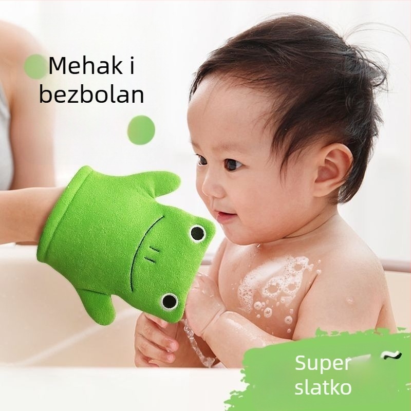 Rhino Dječja rukavica za kupanje – pjenušava, materijal rayon, nježna prema koži, bezbolno pranje za bebe