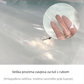 Prozirna PEVA zavjesa za kupaonicu, vodootporna pregradna zavjesa za kupaonicu i kuhinju, prilagođena veličina