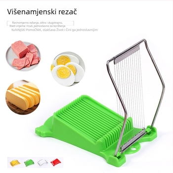 Pladnik za krumpir, Rezač šunke, Rezač banane, Dijelić jaja — kuhinjski višefunkcijski alat od plastike i nehrđajućeg čelika, moderni minimalistički dizajn