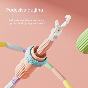 With zhen PVC bambusko užad za preskakanje s perlama, duljina 2,8 m, pogodno za trčanje i fitness