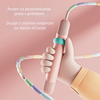 With zhen PVC bambusko užad za preskakanje s perlama, duljina 2,8 m, pogodno za trčanje i fitness