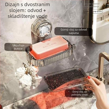 Držač sapuna sa usisnom čašom za zid, bez bušenja, plastični, 200 komada u kutiji