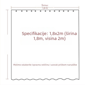 3D zavjesa za kupaonicu, poluprozirna i debela, set zavjesa za tuširanje, montaža bez bušenja