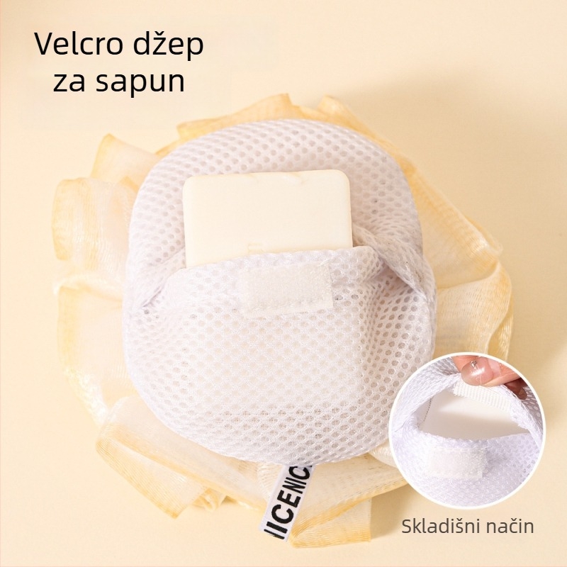 Kuglica za kupanje u mrežastoj torbici za sapun, u obliku ruže, PE+nylon materijal, za odrasle