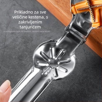 Klip za kestene od nehrđajućeg čelika s križnim zubima, kućni alat za ljuštenje orašastih plodova
