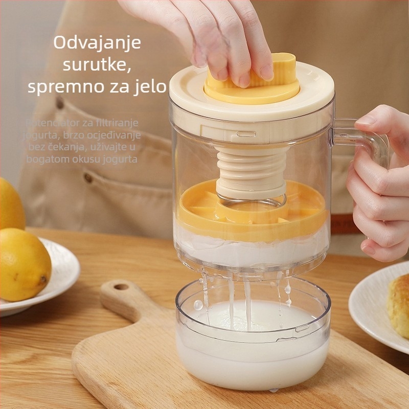Okretni filtar za jogurt s držalom – za domaći grčki sir i filtriranje sirutke, prilagodljiv, odvodi separator