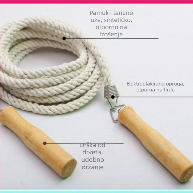 Skupinsko preskakanje užetom – 100% pamuk, otporno na habanje, specifikacija 10, za fitness opremu, za djecu