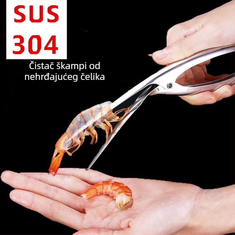 Jialebao 304 nehrđajući čelik otvarač za škampe, moderni minimalistički dizajn, s logom