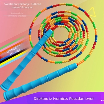 Skakačko uže s perljastim segmentima i bambus uzicama, PP materijal, za odrasle i studente, 3 specifikacije