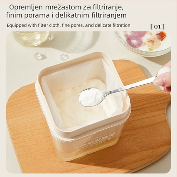 Kućni filtar za jogurt s odvajačem sirutke i odvodom vlage — plast