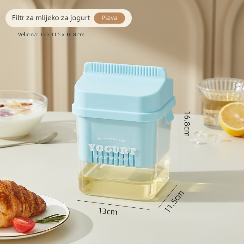 Kućni filtar za jogurt s odvajačem sirutke i odvodom vlage — plast