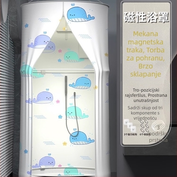 PEVA zavjesa za tuširanje: vodootporna i otporna na plijesan, geometrijski stil, crtani uzorak