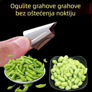 Nehrđajući čelični zaštitnik prstiju za oljuštivanje edamamea i češnjaka – zaštita od posjekotina