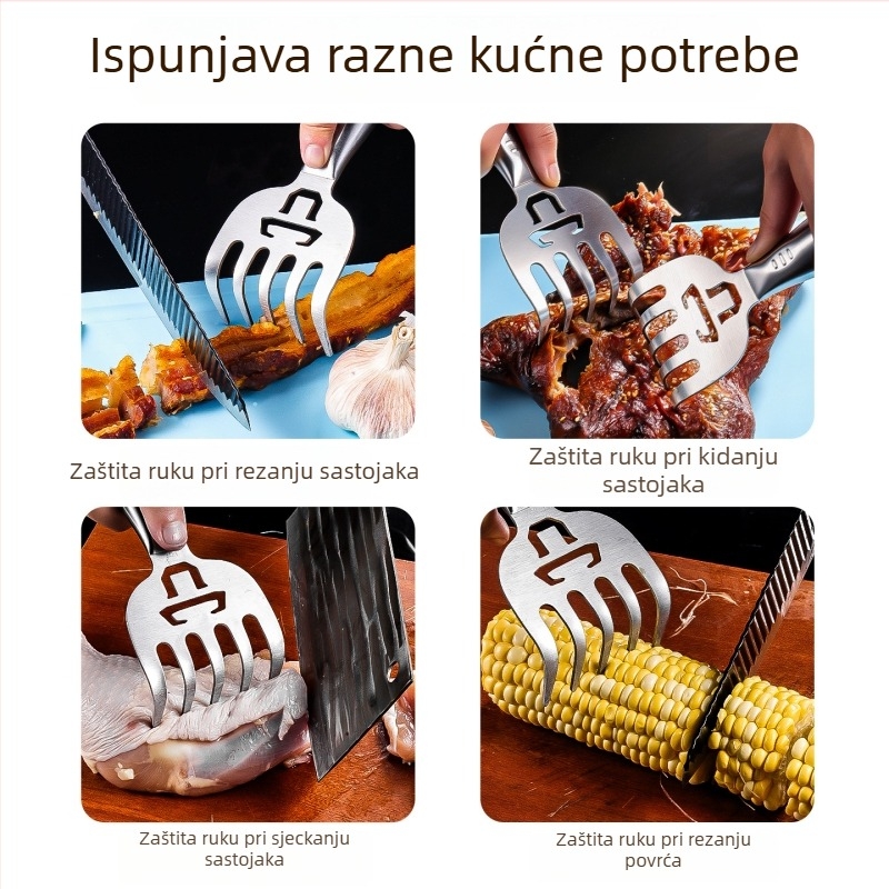 Enjoy Razdjelnik za meso u obliku šape medvjeda – nehrđajući čelik, kuhinjski alat protiv posjekotina
