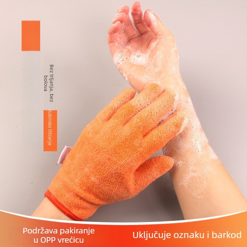 Rukavice za kupanje, dizajn s pet prstiju, vlaknasta svila materijal, porijeklo Shandong, marka Towel Style