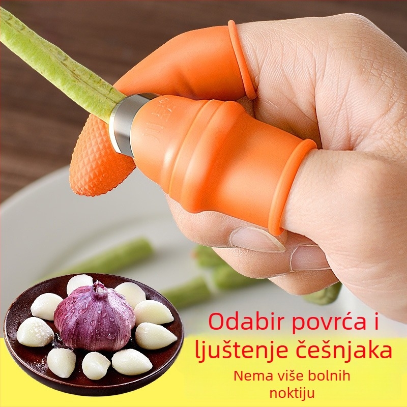 Metalni zaštitnik za rezanje povrća — alat za guljenje prstiju za grah, škampi, edamame, sjemenke lotosa (Materijal: željezo; Stil: Nepravilni; Lansiranje: 2024)