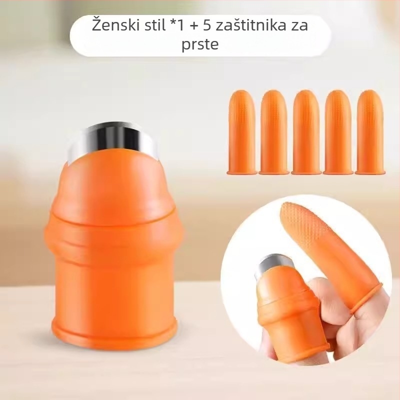 Metalni zaštitnik za rezanje povrća — alat za guljenje prstiju za grah, škampi, edamame, sjemenke lotosa (Materijal: željezo; Stil: Nepravilni; Lansiranje: 2024)