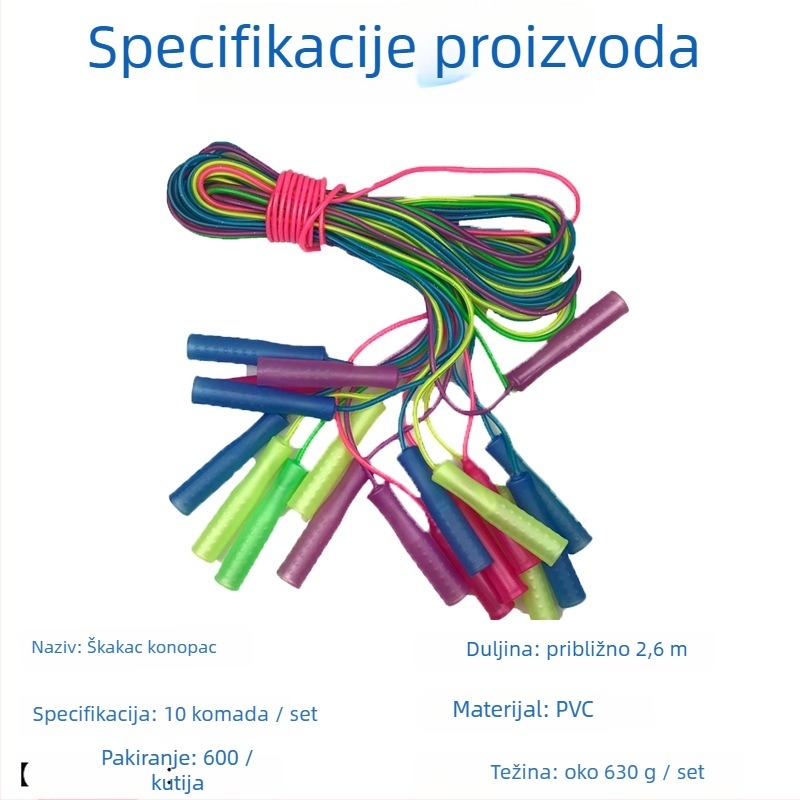PVC užad za preskakanje za djecu s plastičnim držačima – Conronte, PVC materijal, Specifikacija 2.5