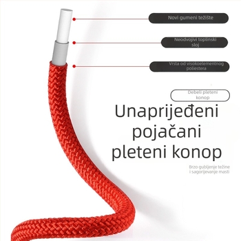 MAXSOINS profesionalna teža užad za skakanje s ležajnim sustavom, izdržljivo gusto prepleteno poliestersko užad za mladež na trening ili natjecanja; materijal: poliester; specifikacije: 2.9; primjene: fitness i oblikovanje tijela, pokretni trendovi.