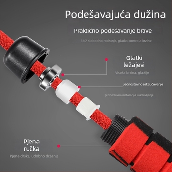 MAXSOINS profesionalna teža užad za skakanje s ležajnim sustavom, izdržljivo gusto prepleteno poliestersko užad za mladež na trening ili natjecanja; materijal: poliester; specifikacije: 2.9; primjene: fitness i oblikovanje tijela, pokretni trendovi.