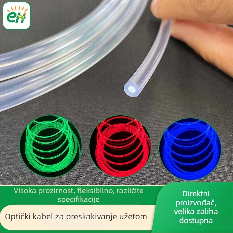 Svjetleći konopac za skakanje s optičkim vlaknom, MMA materijal, UV koža, brend everheng
