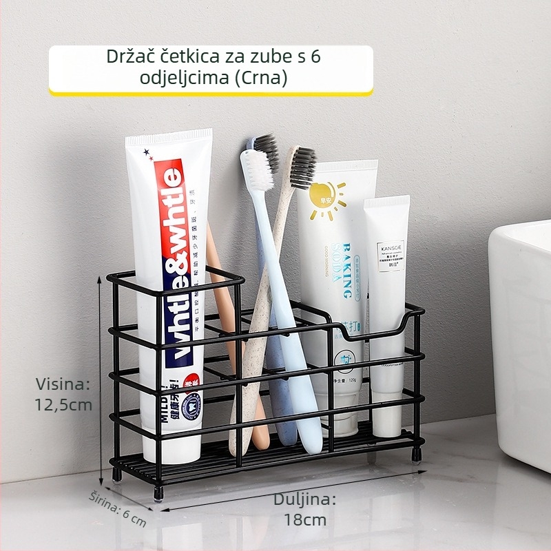 Warth Dream Držač za četkicu za zube od 304 nehrđajućeg čelika — montaža bez bušenja — različiti načini pričvršćivanja — pogodan za četkice, pastu za zube i britve