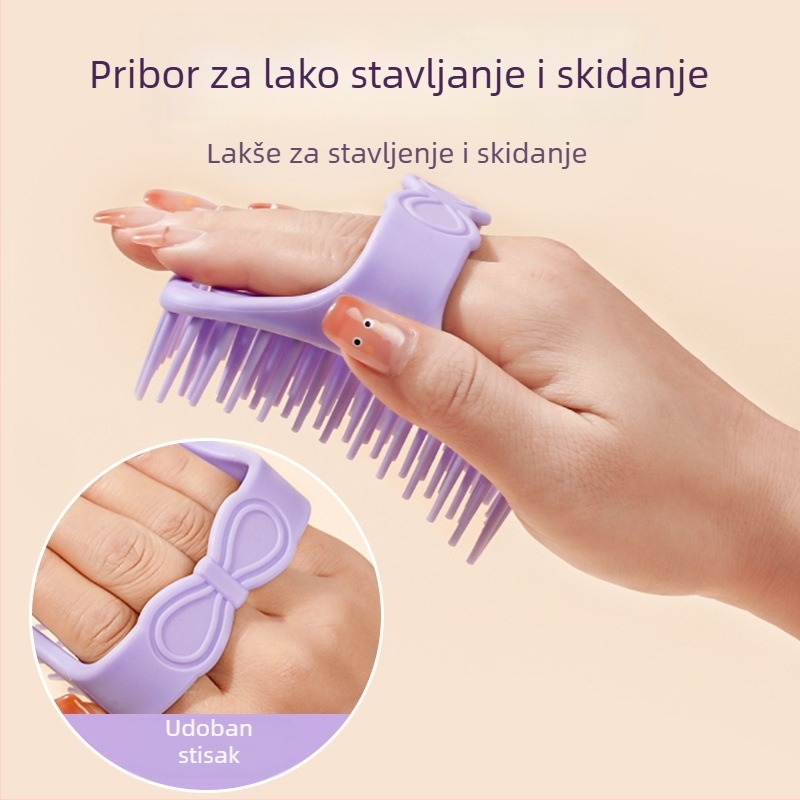Plastična šampon masašna četka za vlasište, čišćenje i ublažavanje svrbeža, suho/mokro dvostruko korištenje, kućna masažna četka za odrasle