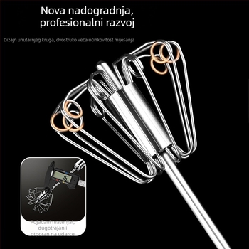 Ručni mućkalica za jaja od nehrđajućeg čelika - prijenosna, modernog stila (Brand: Chef jun; Materijal: nehrđajući čelik; Rad: ručni; Stil: moderni)