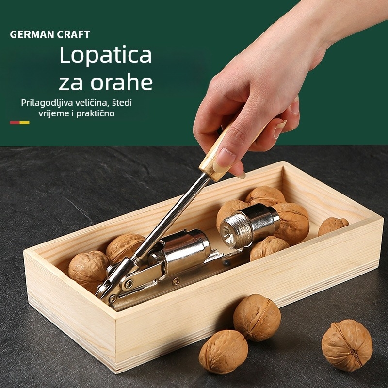 Klip za orahe s spremnikom za pohranu, kuhinjski alat od rafiniranog željeza