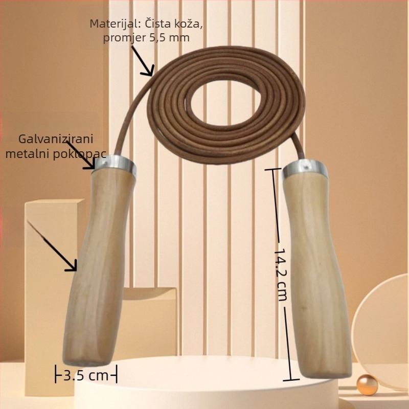 Skakačica za preskakanje s drškom od drveta obloženom kravljom kožom i ležajnim mehanizmom – Yingjiusi, Ningbo, proljeće 2021