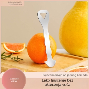 Nerđajući čelični oguljivač za naranče i grejp - moderni minimalistički dizajn, mogućnost ispisa logotipa