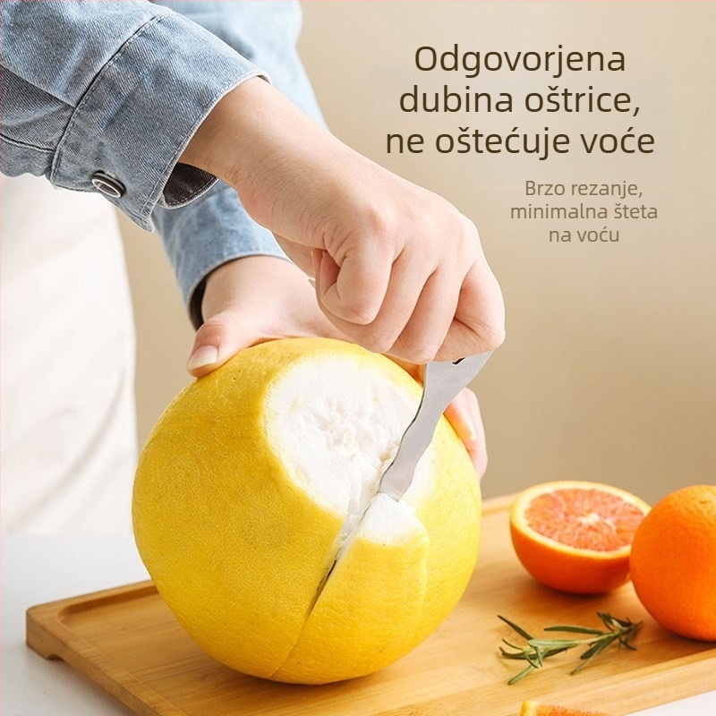 Nerđajući čelični oguljivač za naranče i grejp - moderni minimalistički dizajn, mogućnost ispisa logotipa