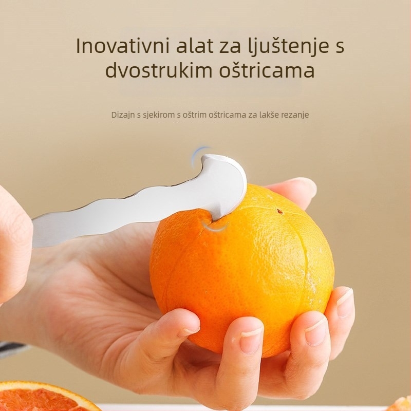 Nerđajući čelični oguljivač za naranče i grejp - moderni minimalistički dizajn, mogućnost ispisa logotipa