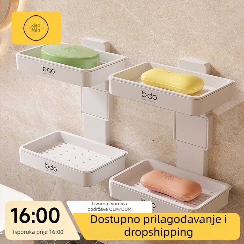 Stalak za sapun s rotirajućim sušenjem, bez bušenja, ABS+PS, dvostruki sloj