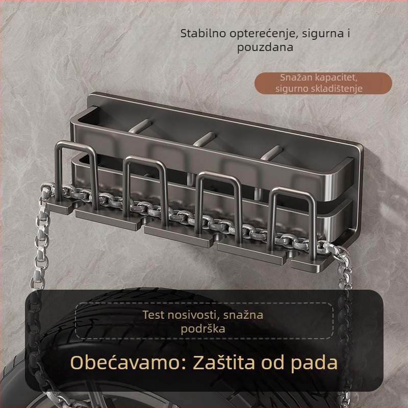 Držač četkica za zube – nehrđajući čelik, zidni, bez bušenja, držač čaše za ispiranje usta, Youqin