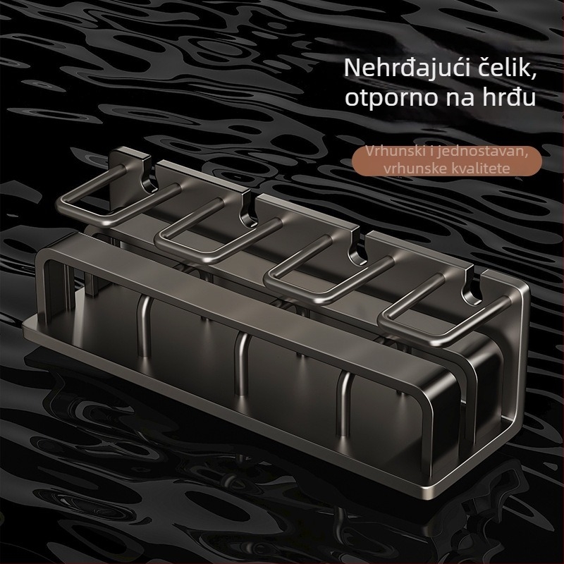 Držač četkica za zube – nehrđajući čelik, zidni, bez bušenja, držač čaše za ispiranje usta, Youqin