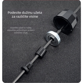 Fitness skakačko uže s PVC + čeličnim užetom, pletene užet, ručke ABS + pjena, namijenjeno za trening, nije za djecu